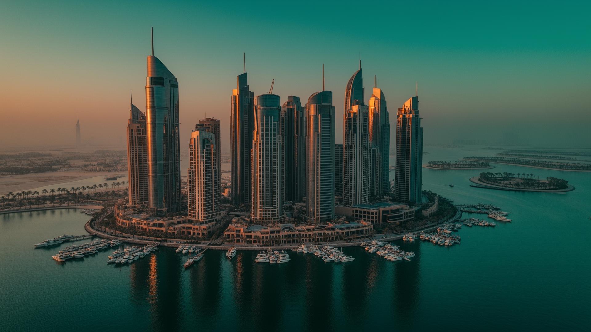 Dubai skyline at twilight